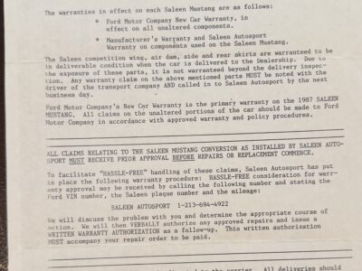 10K-Mile 1988 Ford Mustang Saleen Hatchback #88-008 Photo Gallery — Photo 297