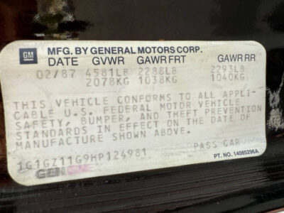 21K-Mile 1987 Chevrolet Monte Carlo SS Aero Coupe Photo Gallery — Photo 24