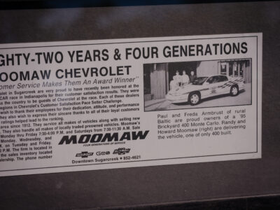 935-Mile 1995 Chevrolet Monte Carlo Z34 Brickyard 400 Pace Car Photo Gallery — Photo 130