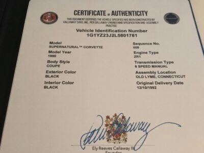 29K-Mile 1990 Chevrolet Corvette ZR-1 SuperNatural Callaway 475 Photo Gallery — Photo 67
